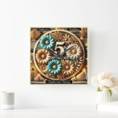 サーク鮮やかル:5周年記念デザイン スクエア壁時計 (ホーム)