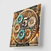 サーク鮮やかル:5周年記念デザイン スクエア壁時計 (傾斜)