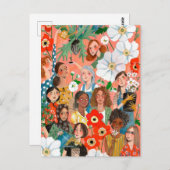 サーケスタイリッシュの女子デー国際的フローラ ポストカード (正面/裏面)