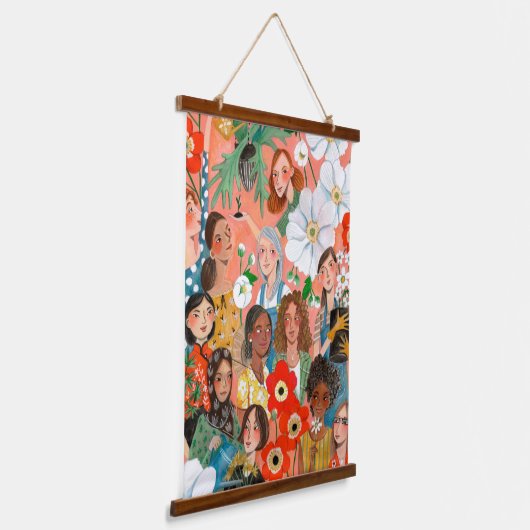 サーケスタイリッシュの女子デー国際的フローラ 吊り下げ型タペストリー (傾斜あり)