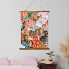 サーケスタイリッシュの女子デー国際的フローラ 吊り下げ型タペストリー