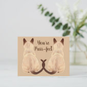 サーシャシャシャム猫好きバックビューあなたは目的 ポストカード (スタンド正面)