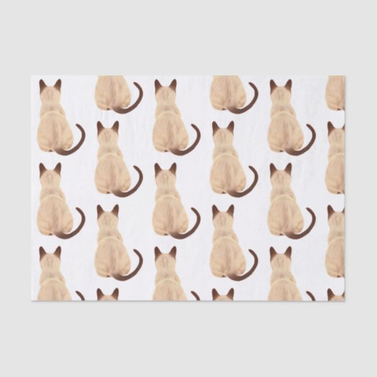 サーシャシャシャム猫好き子猫ルッキング遠くにスケッチ 薄葉紙 (正面)