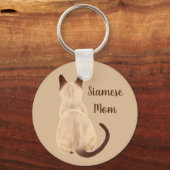 サーシャシャムネキャットパーソン子猫ルージングア遠くにート キーホルダー (正面)