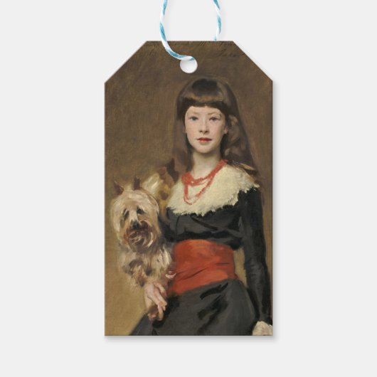 サージェント「ベアトリス・タウンゼント」少女と犬の肖像画 ギフトタグ (正面)