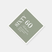 サージエレガントグリーン60thバースデーパーティーカクテル スタンダードカクテルナプキン (角)