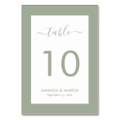 サージエレガント・グリーン結婚ズ テーブルナンバー (裏面)