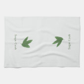 サージカスタマイズ調理師グリーン離れアート キッチンタオル (横)