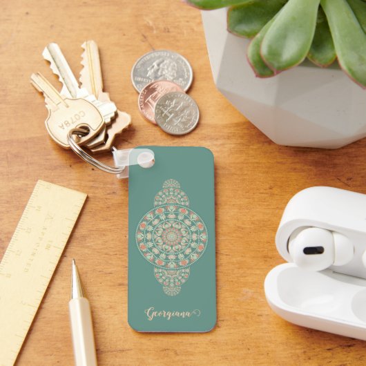 サージカスタマイズ&サンドレトロ装飾曼荼羅 キーホルダー (デスク)