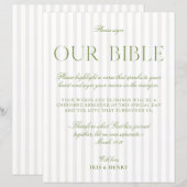 サージグリーンとベージュの結婚式Our Bibleサイン (正面/裏面)