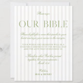 サージグリーンとベージュの結婚式Our Bibleサイン (正面)