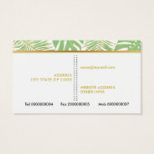 サージグリーンと熱帯金ゴールドの葉名刺 (裏面)