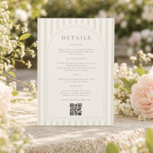 サージグリーンのストライプがアクセントのモノグラム入り結婚式ペーパーアイテム