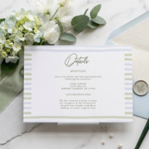 サージグリーンのストライプボウの結婚式