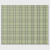 サージグリーンのチェック柄 ラッピングペーパー (フラット)