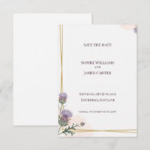 サージグリーンの植物のリースの結婚式の事前告知カード セーブザデート (正面/裏面)
