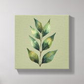 サージグリーンの植物の葉キャンバス キャンバスプリント (正面)
