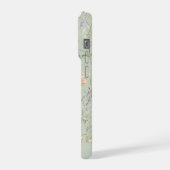 サージグリーンの水彩フラワー iPhoneケース (左側面)
