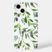 サージグリーンの水彩フレンチカントリーオリーブ柄 Case-Mate iPhoneケース (裏面)