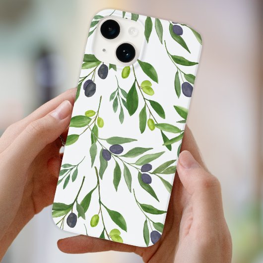 サージグリーンの水彩フレンチカントリーオリーブ柄 Case-Mate iPhoneケース