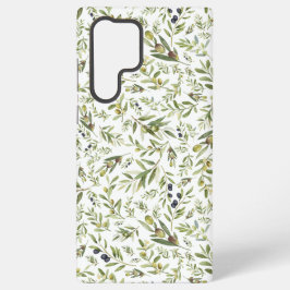 サージグリーンの水彩フレンチカントリーシックオリーブ柄 SAMSUNG GALAXY S22 ULTRAケース