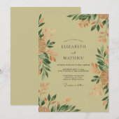 サージグリーンの野生的な自然の結婚式 招待状 (正面/裏面)
