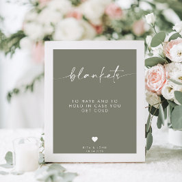 サージグリーンウェディング持って飲み物の看板を保持する ポスター