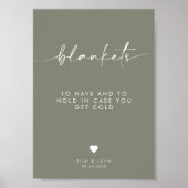 サージグリーンウェディング持って飲み物の看板を保持する ポスター (正面)