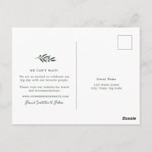 サージグリーンオリーブの結婚式Save the Date ポストカード