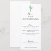 サージグリーンサグアーロサボテン結婚バーティカルズメニュー メニュー (正面/裏面)