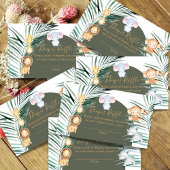 サージグリーンサファリベイビーシャワーおむつラッフルカード エンクロージャーカード