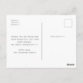 サージグリーンフラワースキャロップフォト誕生発表 ポストカード (裏面)