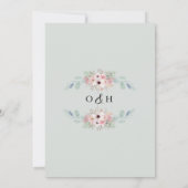 サージグリーンフローラユーカリプ結婚タスグリーンレリーズI 招待状 (裏面)