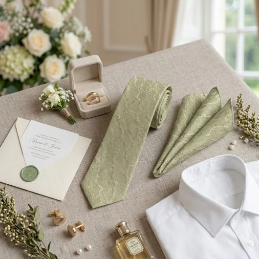 サージグリーンマーブルテクスチャー ネクタイ