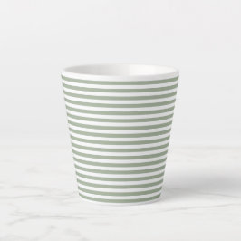 サージグリーン白ストライプクリスマスコーヒーマグ カフェラテマグ