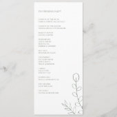 サージグリーン結婚のミニマルエレガントリスト プログラム (裏面)