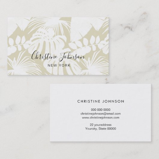 サージグリーン離れの熱帯ジャングルパーム 名刺 (正面/裏面)