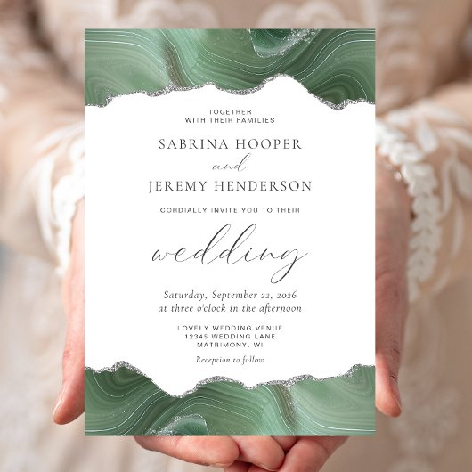 サージグリーン+アゲート+シルバー 結婚式 招待状