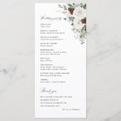 サージグリーン+ウィンターフローラル+パインの結婚式典 プログラム (裏面)