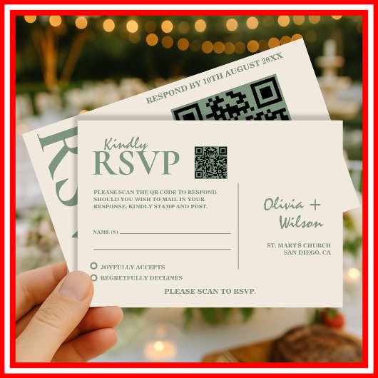 サージグリーン ウェディング QRコード RSVP