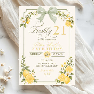 サージグリーン レモン フレッシュ 21歳の誕生日 招待状