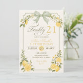 サージグリーン レモン フレッシュ 21歳の誕生日 招待状 (スタンド正面)