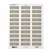 サージグリーン ローズゴールド 結婚式 返信先住所 ラベル (フルシート)