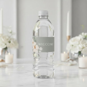 サージグリーン 水彩 花嫁 ウェディング ペットボトルラベル