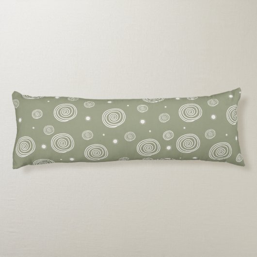 サージサークル抽象芸術円と緑の点 ボディピロー (裏面)