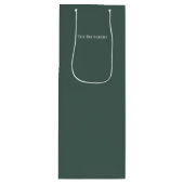 サージパーソナライズされたグ無地のグリーンミニマリストホリデー ワインギフトバッグ (正面)