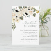 サージモダンエレガントアイボリーフローラブライダルシャワー 招待状 (スタンド正面)