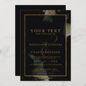 サージモダンブラックカスタム3水彩 招待状 (正面/裏面)