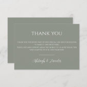 サージモダン・グリーン結婚ズ サンキューカード (正面/裏面)