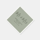 サージモダン・グリーン結婚ズ スタンダードカクテルナプキン (角)